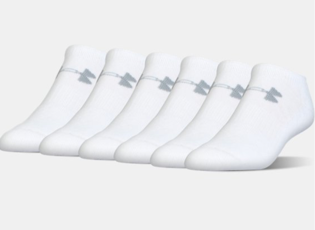 Under Armour Charged Cotton 2.0 No Show Socks - 6-Pack